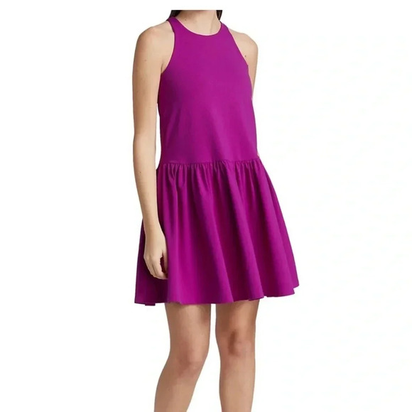 Susana Monaco Racer A-Line Gathered Dress Size Small Ultra Violet NWT *flaw - Picture 1 of 12